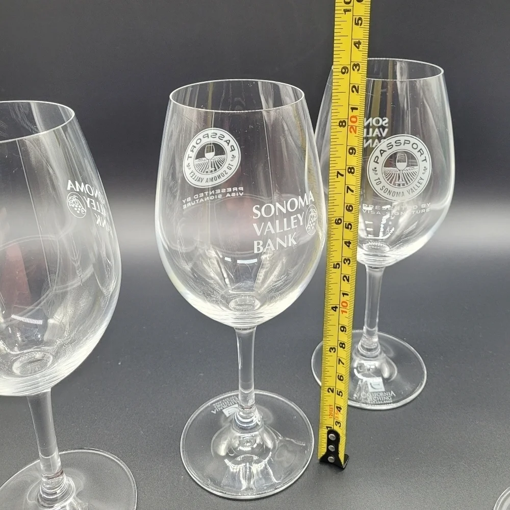 Sonoma Valley Bank Wine Glasses Etched Set of 4​​​ - Picture 8 of 9